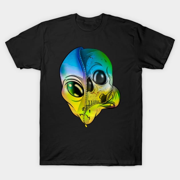 Trippy Alien Skull T-Shirt by Trendy Black Sheep